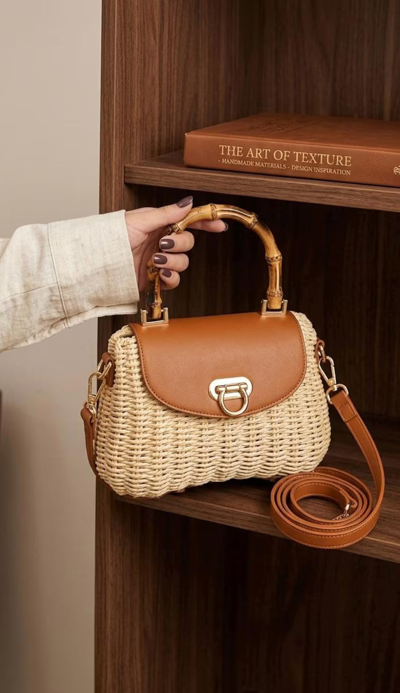 Borsa Bamboo Raffia