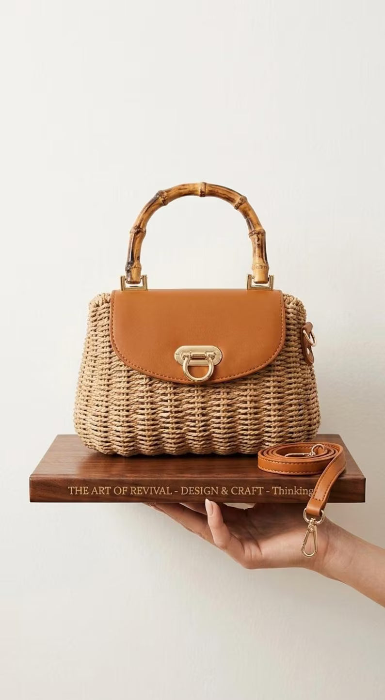 Borsa Bamboo Raffia
